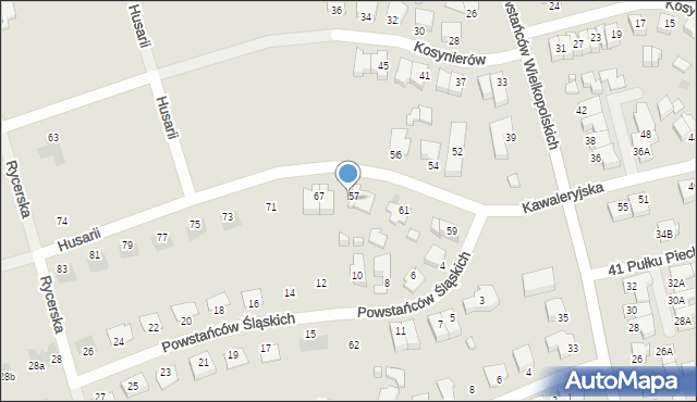 Suwałki, Kawaleryjska, 65, mapa Suwałk