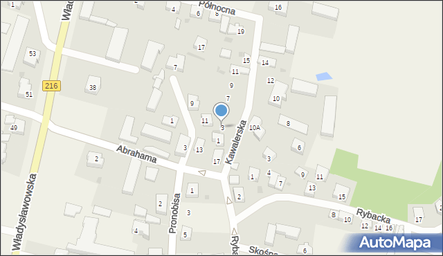 Swarzewo, Kawalerska, 3, mapa Swarzewo