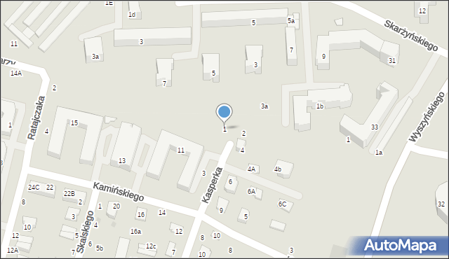 Świdnik, Kasperka Janusza, 1, mapa Świdnika