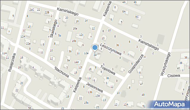 Świdnik, Kasperka Janusza, 14, mapa Świdnika