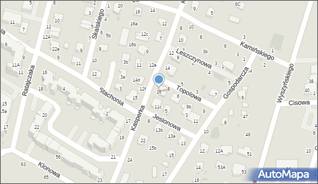 Świdnik, Kasperka Janusza, 16, mapa Świdnika