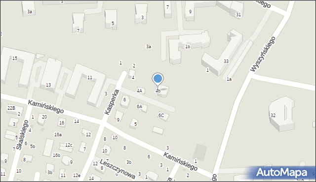 Świdnik, Kasperka Janusza, 4b, mapa Świdnika