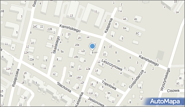 Świdnik, Kasperka Janusza, 7, mapa Świdnika