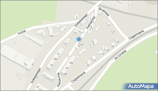 Świebodzin, Kamienna, 11, mapa Świebodzin