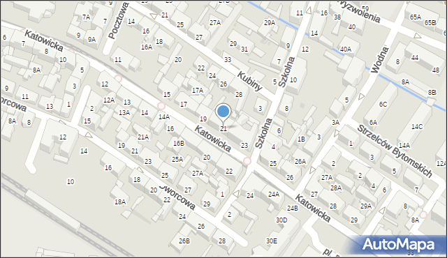 Świętochłowice, Katowicka, 21, mapa Świętochłowice