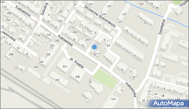 Świętochłowice, Katowicka, 32, mapa Świętochłowice
