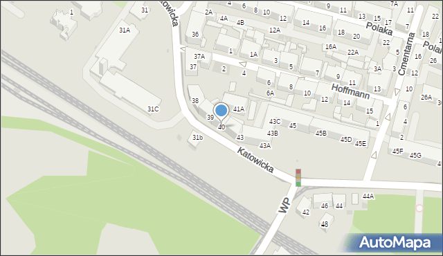 Świętochłowice, Katowicka, 40, mapa Świętochłowice