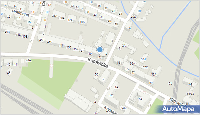 Świętochłowice, Katowicka, 51, mapa Świętochłowice