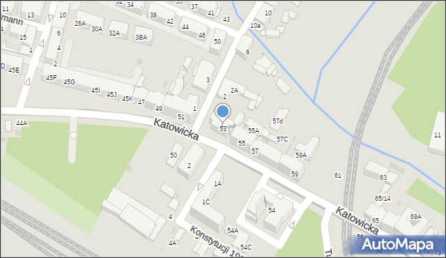 Świętochłowice, Katowicka, 53, mapa Świętochłowice