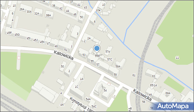 Świętochłowice, Katowicka, 55A, mapa Świętochłowice