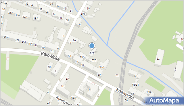 Świętochłowice, Katowicka, 57d, mapa Świętochłowice