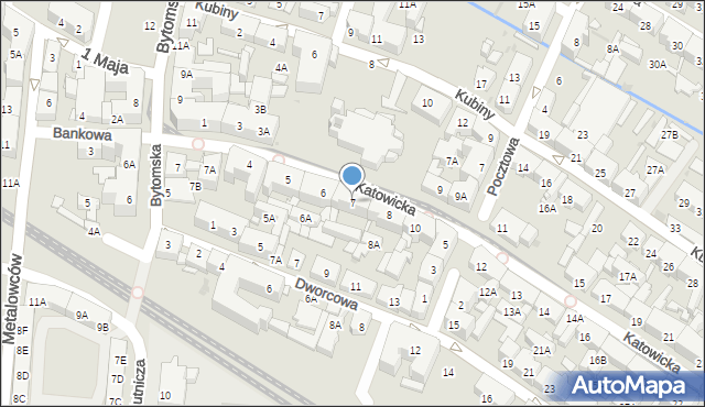 Świętochłowice, Katowicka, 7, mapa Świętochłowice