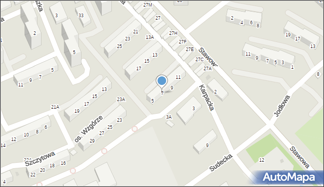 Świętochłowice, Karpacka, 7, mapa Świętochłowice