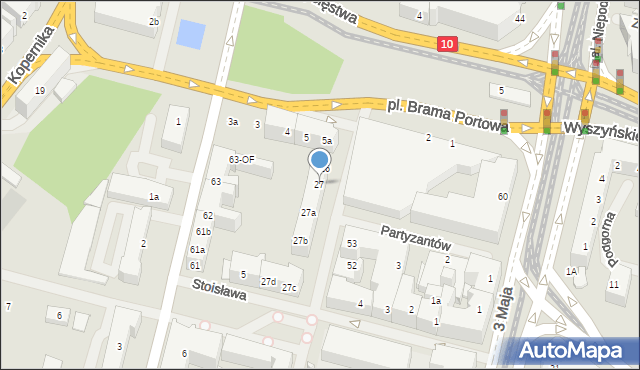 Szczecin, Kaszubska, 27, mapa Szczecina