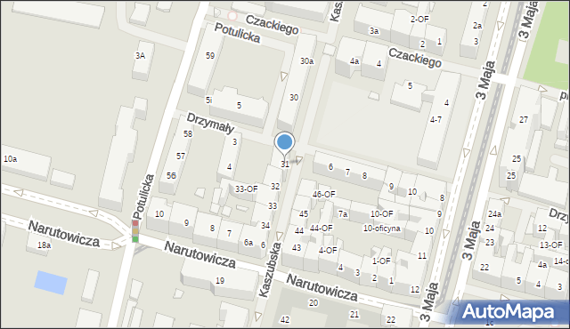 Szczecin, Kaszubska, 31, mapa Szczecina