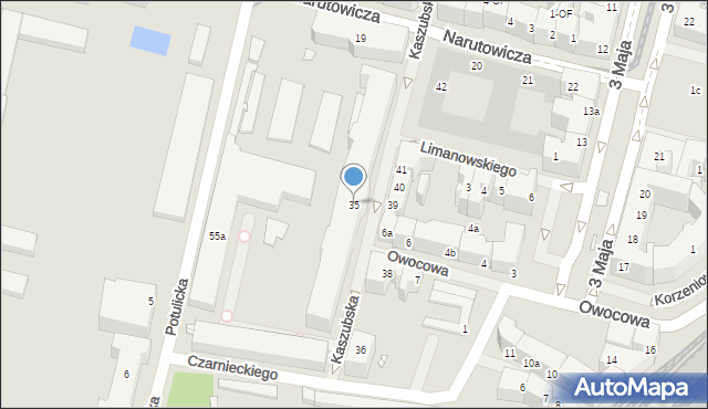 Szczecin, Kaszubska, 35, mapa Szczecina