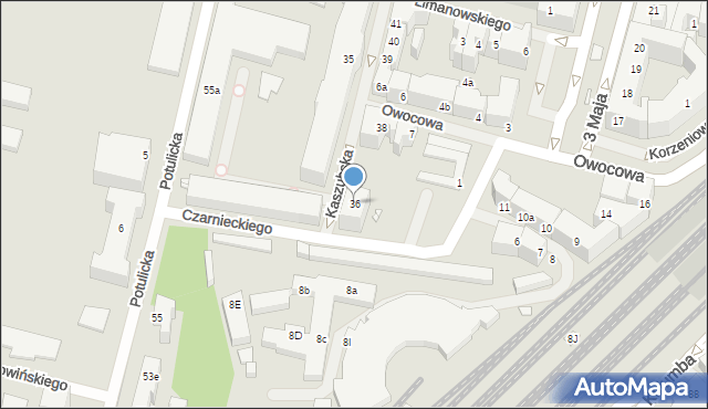 Szczecin, Kaszubska, 36, mapa Szczecina