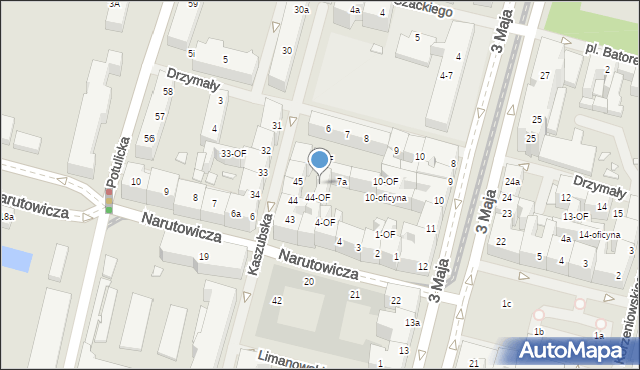 Szczecin, Kaszubska, 45-OF, mapa Szczecina