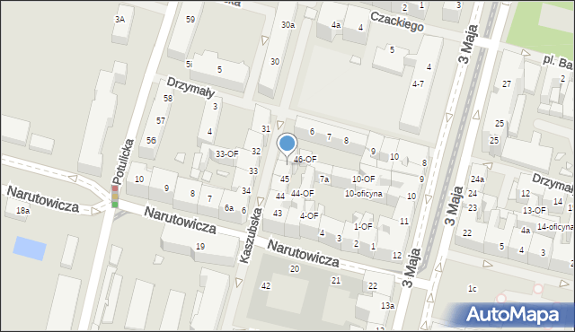 Szczecin, Kaszubska, 46, mapa Szczecina