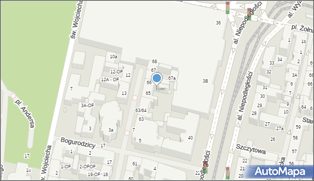 Szczecin, Kaszubska, 65-OF, mapa Szczecina