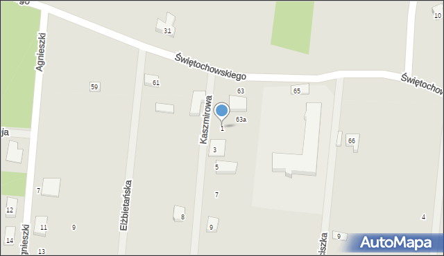 Szczecin, Kaszmirowa, 1, mapa Szczecina