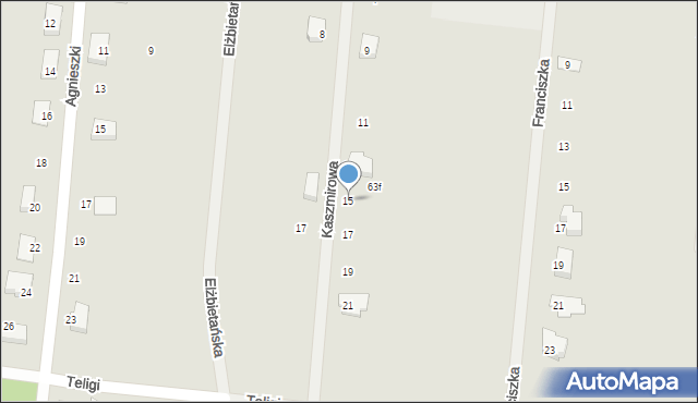Szczecin, Kaszmirowa, 15, mapa Szczecina