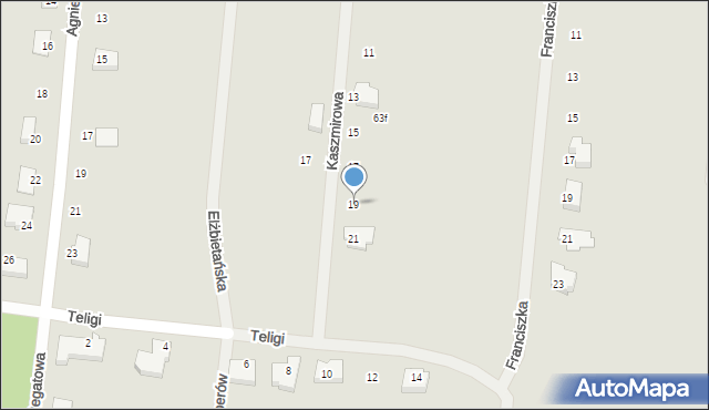 Szczecin, Kaszmirowa, 19, mapa Szczecina