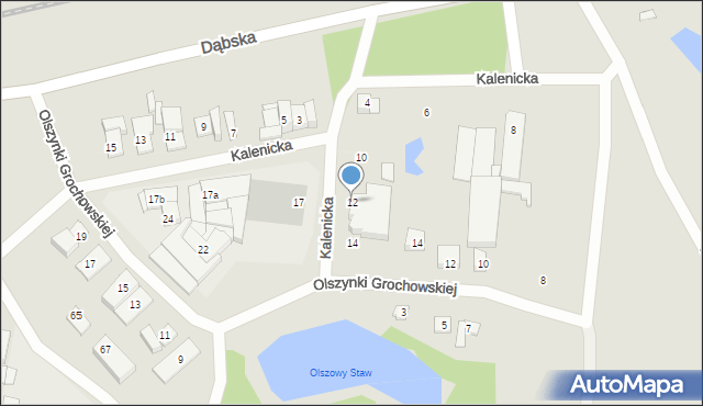 Szczecin, Kalenicka, 12, mapa Szczecina