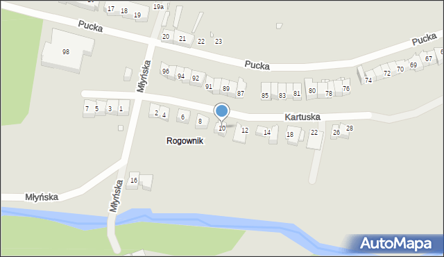 Szczecin, Kartuska, 10, mapa Szczecina