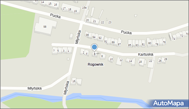 Szczecin, Kartuska, 6, mapa Szczecina
