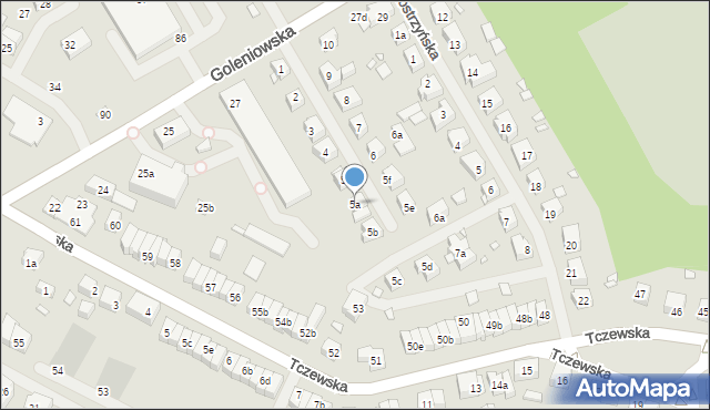 Szczecin, Kamieńska, 5a, mapa Szczecina