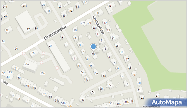 Szczecin, Kamieńska, 6a, mapa Szczecina