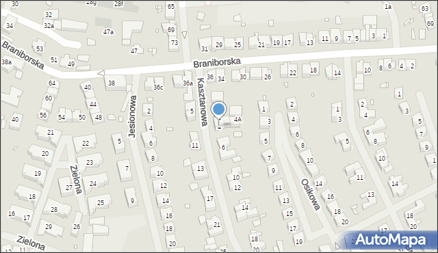 Szczecin, Kasztanowa, 4, mapa Szczecina