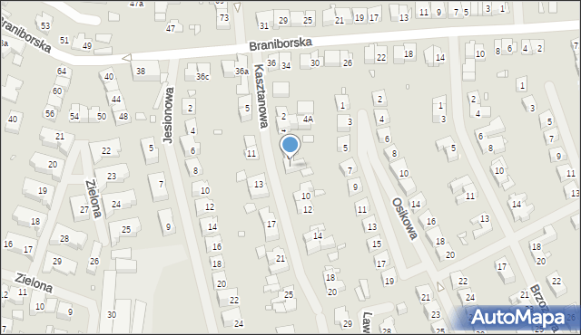 Szczecin, Kasztanowa, 8, mapa Szczecina