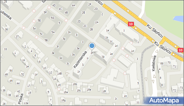 Szczecin, Kazimierska, 1h, mapa Szczecina