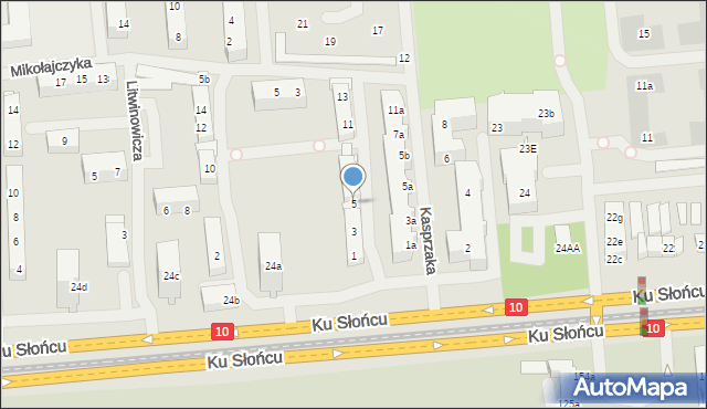 Szczecin, Kasprzaka Marcina, 5, mapa Szczecina