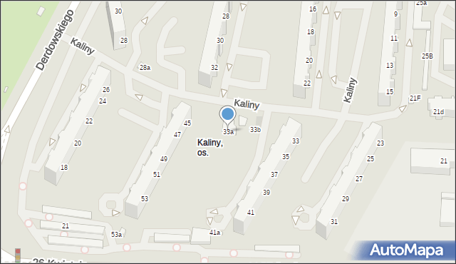 Szczecin, Kaliny Antoniego, 33a, mapa Szczecina
