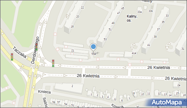 Szczecin, Kaliny Antoniego, 53a, mapa Szczecina