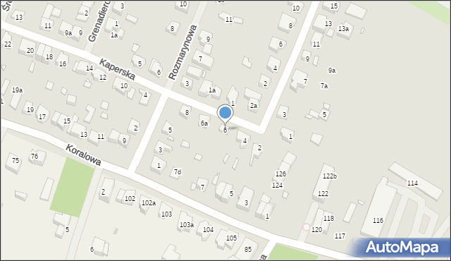 Szczecin, Kaperska, 6, mapa Szczecina