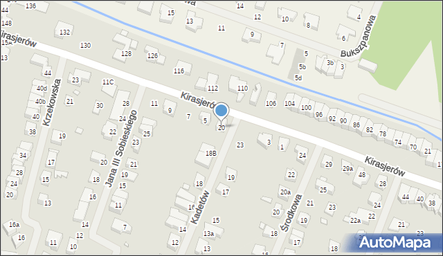 Szczecin, Kadetów, 20, mapa Szczecina