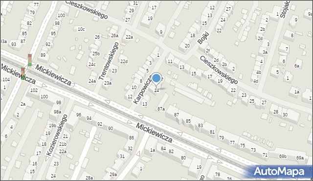 Szczecin, Karpowicza Stanisława, 14, mapa Szczecina