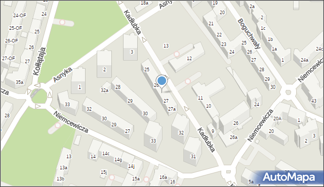 Szczecin, Kadłubka Wincentego, bp., 26a, mapa Szczecina
