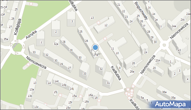 Szczecin, Kadłubka Wincentego, bp., 27a, mapa Szczecina