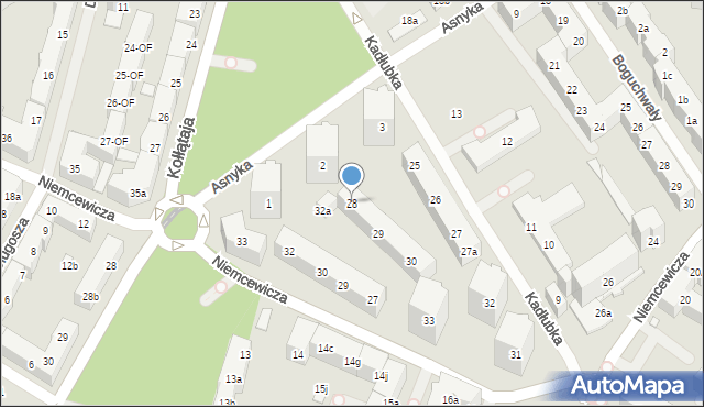 Szczecin, Kadłubka Wincentego, bp., 28, mapa Szczecina