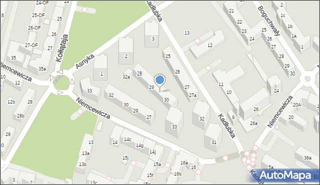 Szczecin, Kadłubka Wincentego, bp., 29a, mapa Szczecina