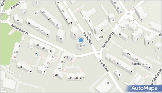 Szczecin, Kadłubka Wincentego, bp., 31, mapa Szczecina