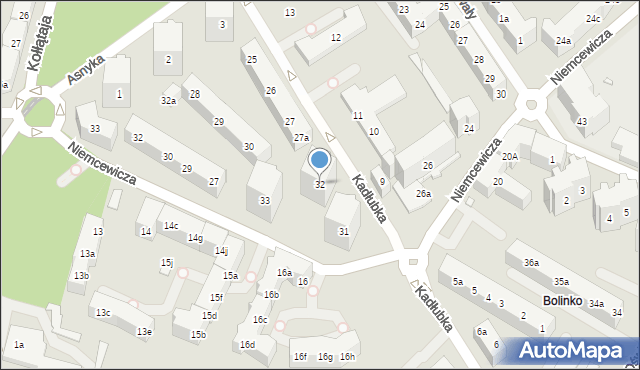 Szczecin, Kadłubka Wincentego, bp., 32, mapa Szczecina