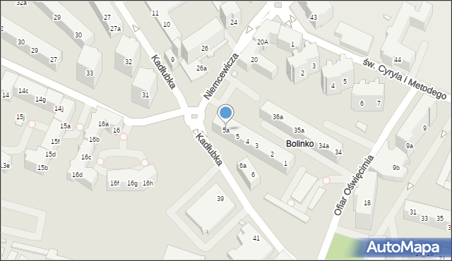 Szczecin, Kadłubka Wincentego, bp., 5a, mapa Szczecina