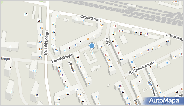 Szczecin, Karpińskiego Franciszka, 1, mapa Szczecina