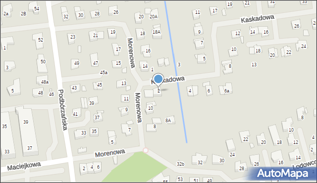 Szczecin, Kaskadowa, 2, mapa Szczecina